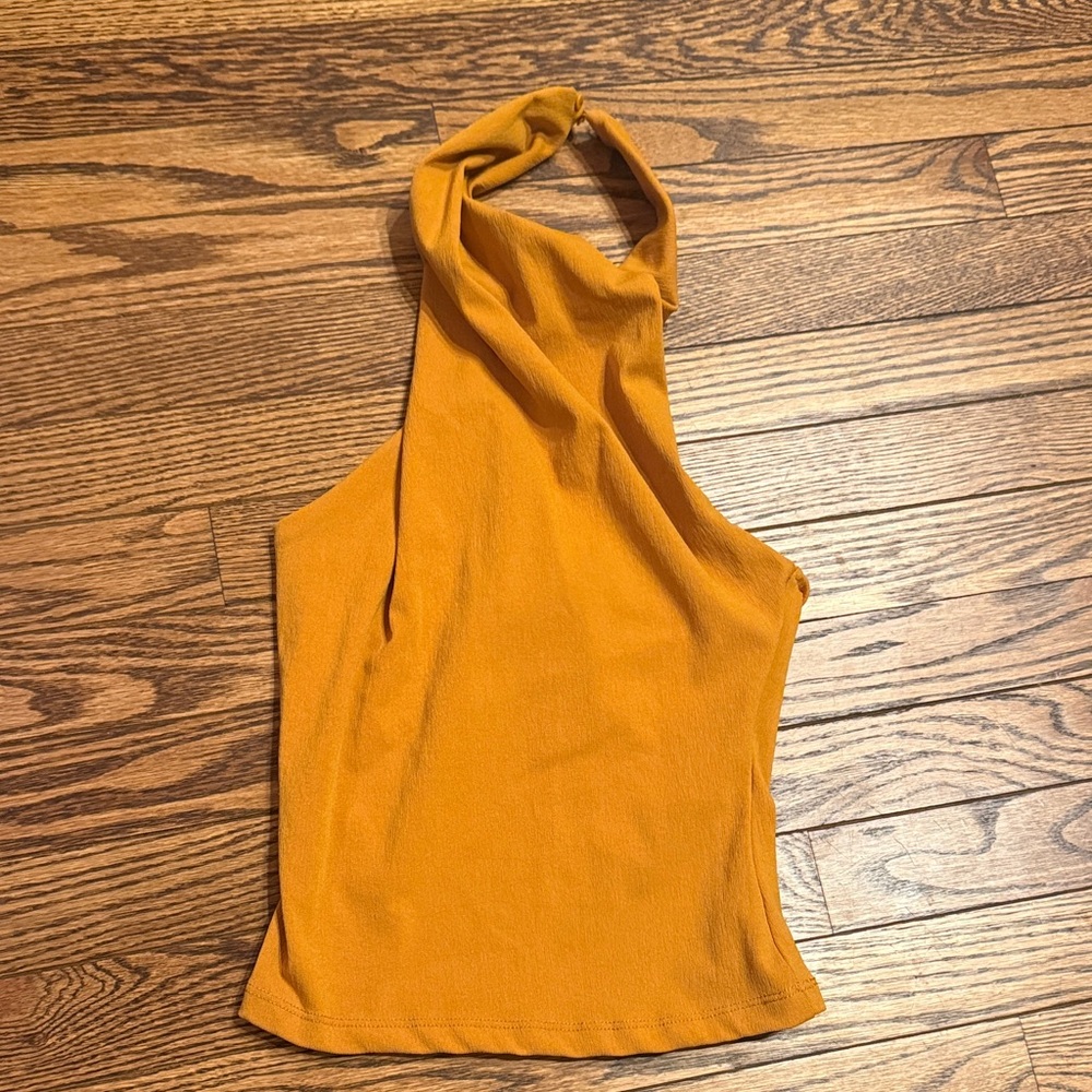 Zara Mustard Halter Neck Tank Top